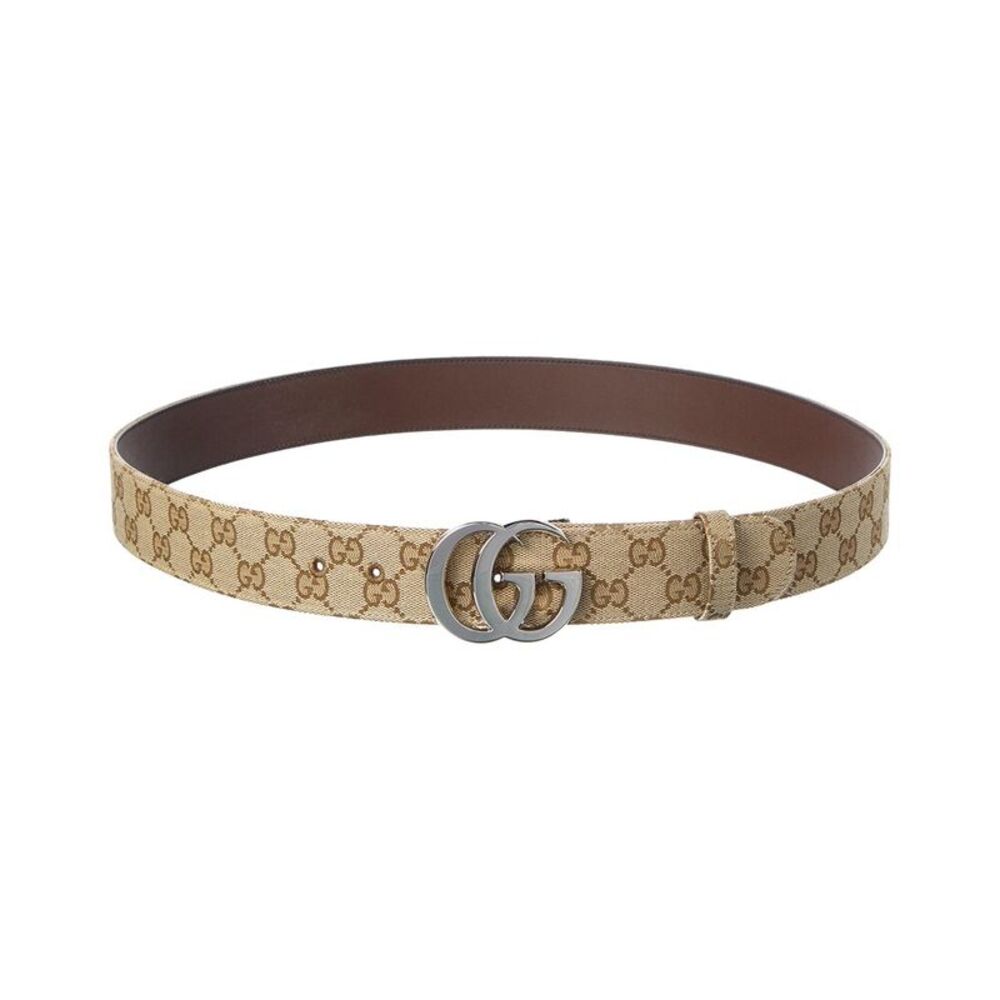 Gucci Gg Marmont Gg Supreme Canvas & Leather Belt, Brown